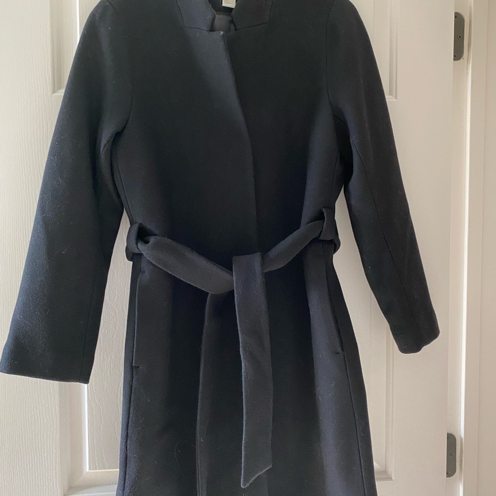 H&M Black Wool Blend Coat